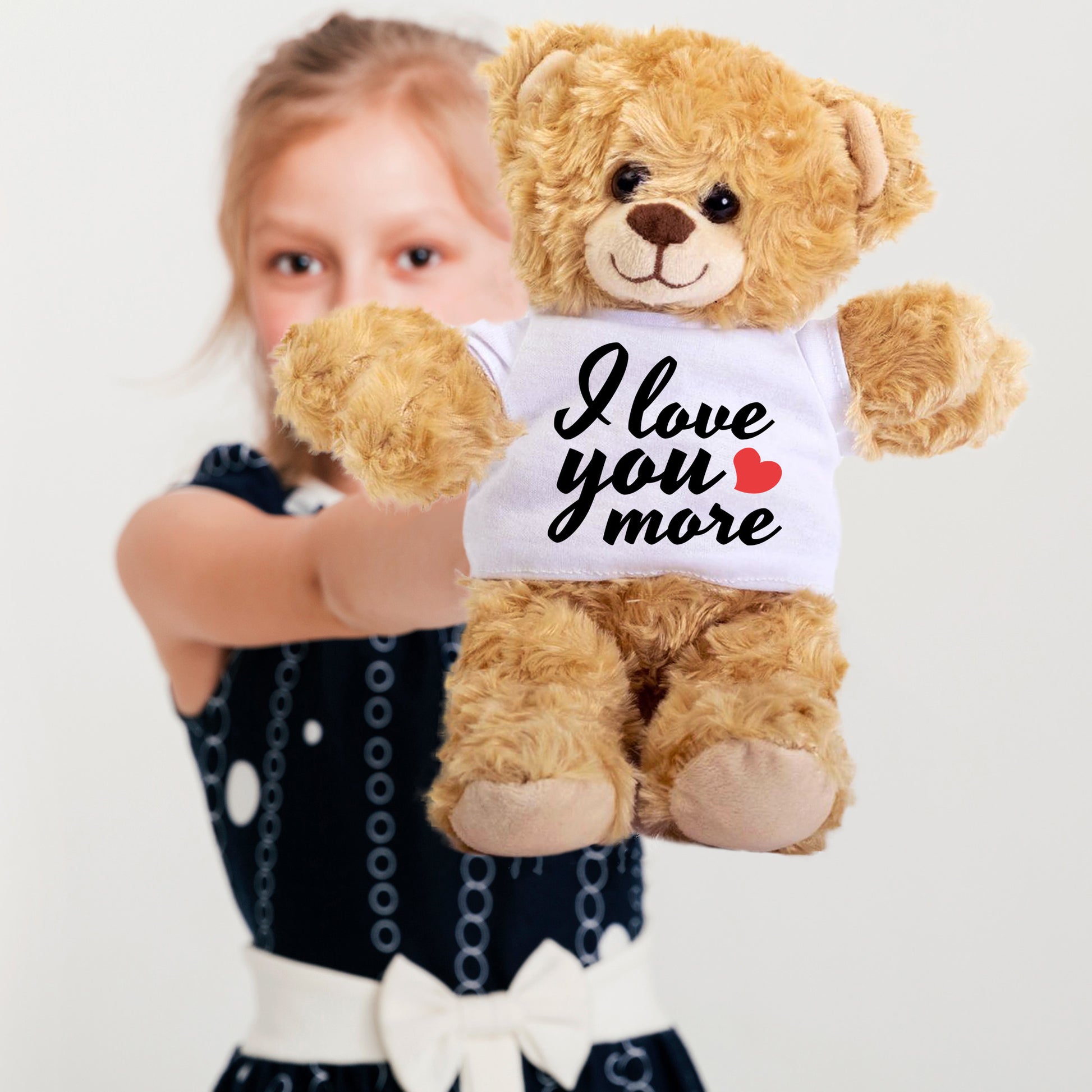 Love You More - Plush Lamb, Panda, or Teddy Bear with Tee Shirt Romantic Gift for Sweetheart - Mallard Moon Gift Shop