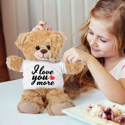 Love You More - Plush Lamb, Panda, or Teddy Bear with Tee Shirt Romantic Gift for Sweetheart - Mallard Moon Gift Shop
