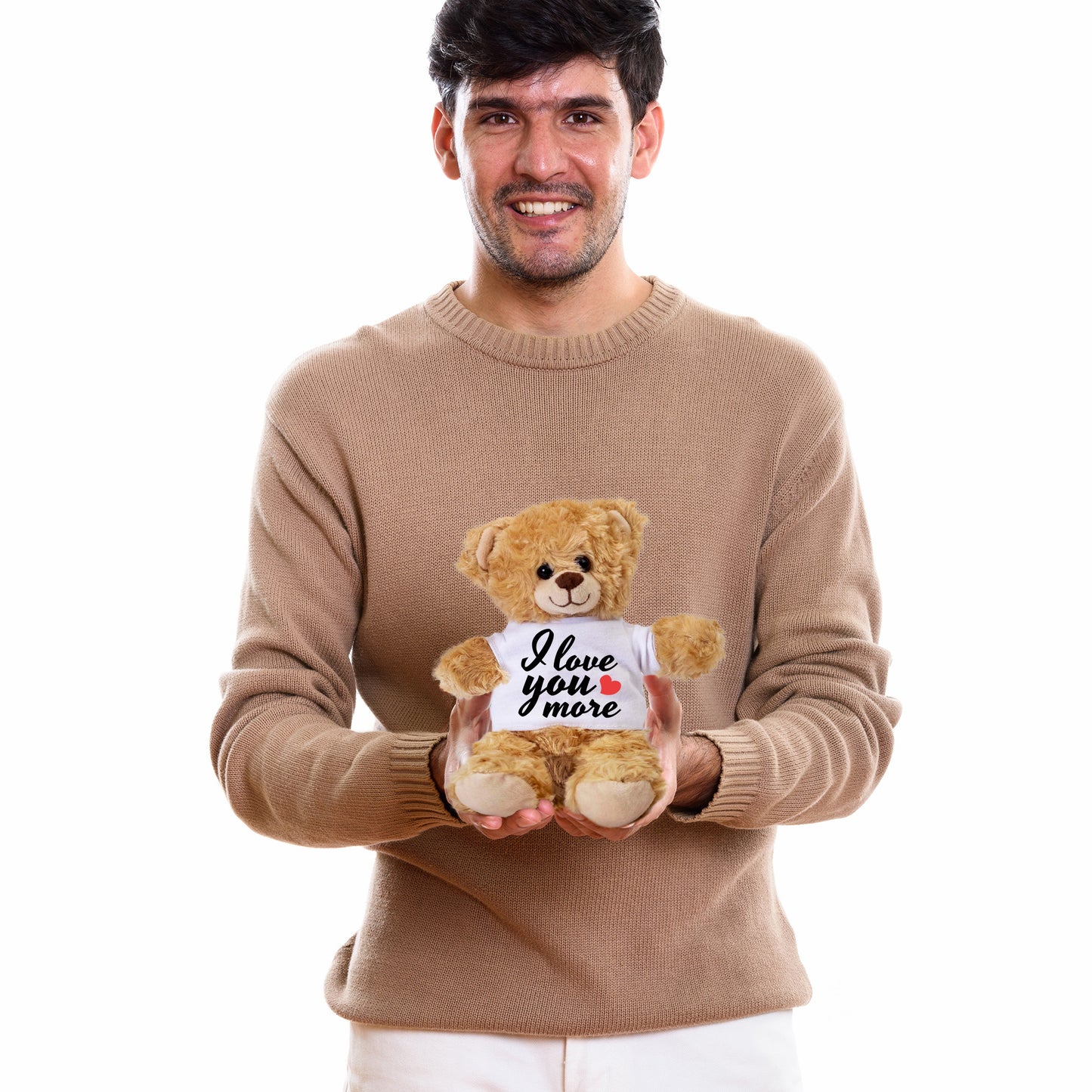 Love You More - Plush Lamb, Panda, or Teddy Bear with Tee Shirt Romantic Gift for Sweetheart - Mallard Moon Gift Shop