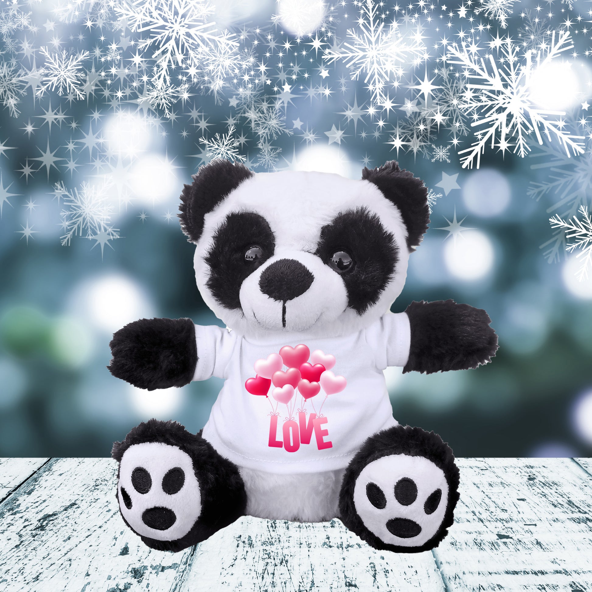 Love is in the Air - Plush Lamb, Panda, or Teddy Bear with Tee Shirt - Mallard Moon Gift Shop