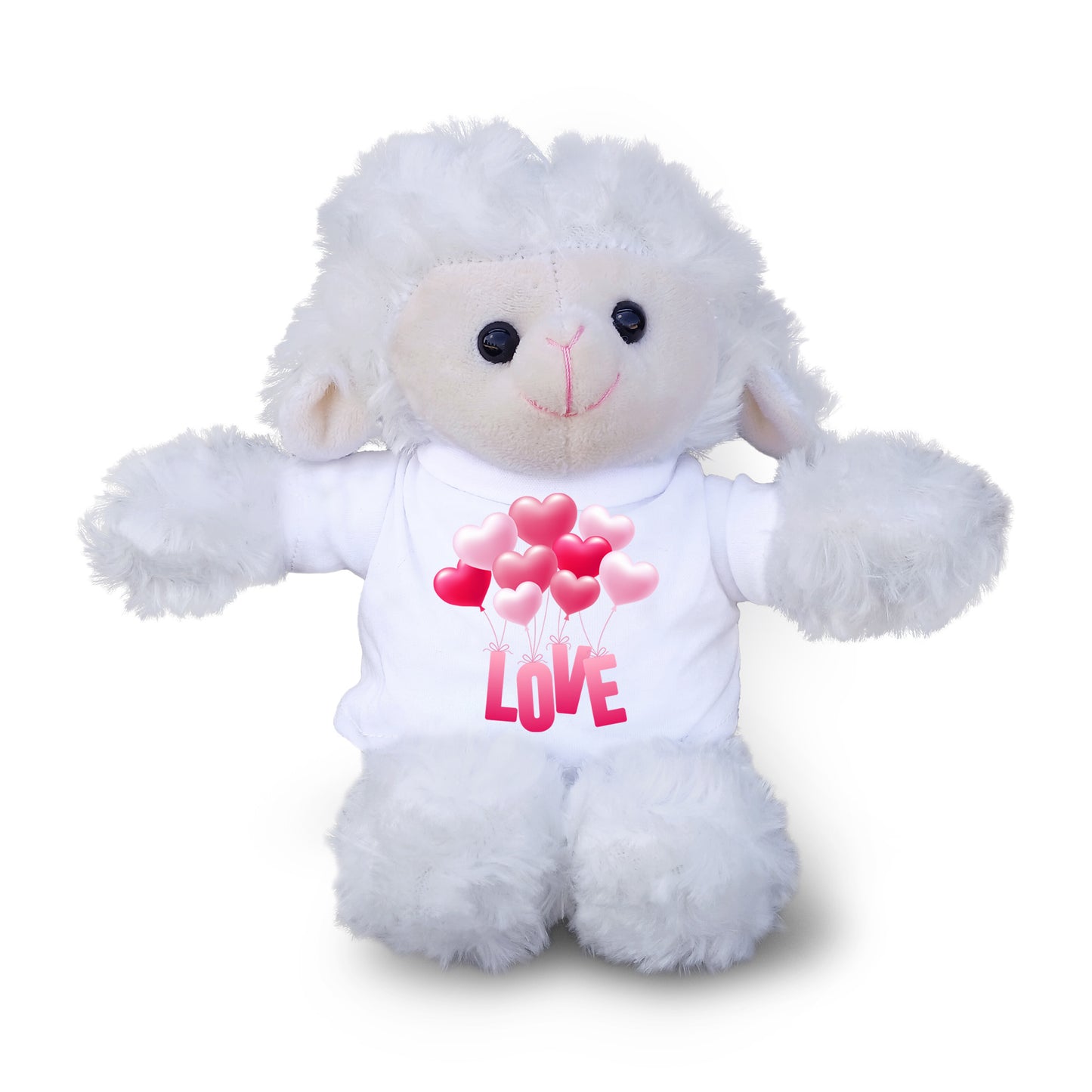 Love is in the Air - Plush Lamb, Panda, or Teddy Bear with Tee Shirt - Mallard Moon Gift Shop