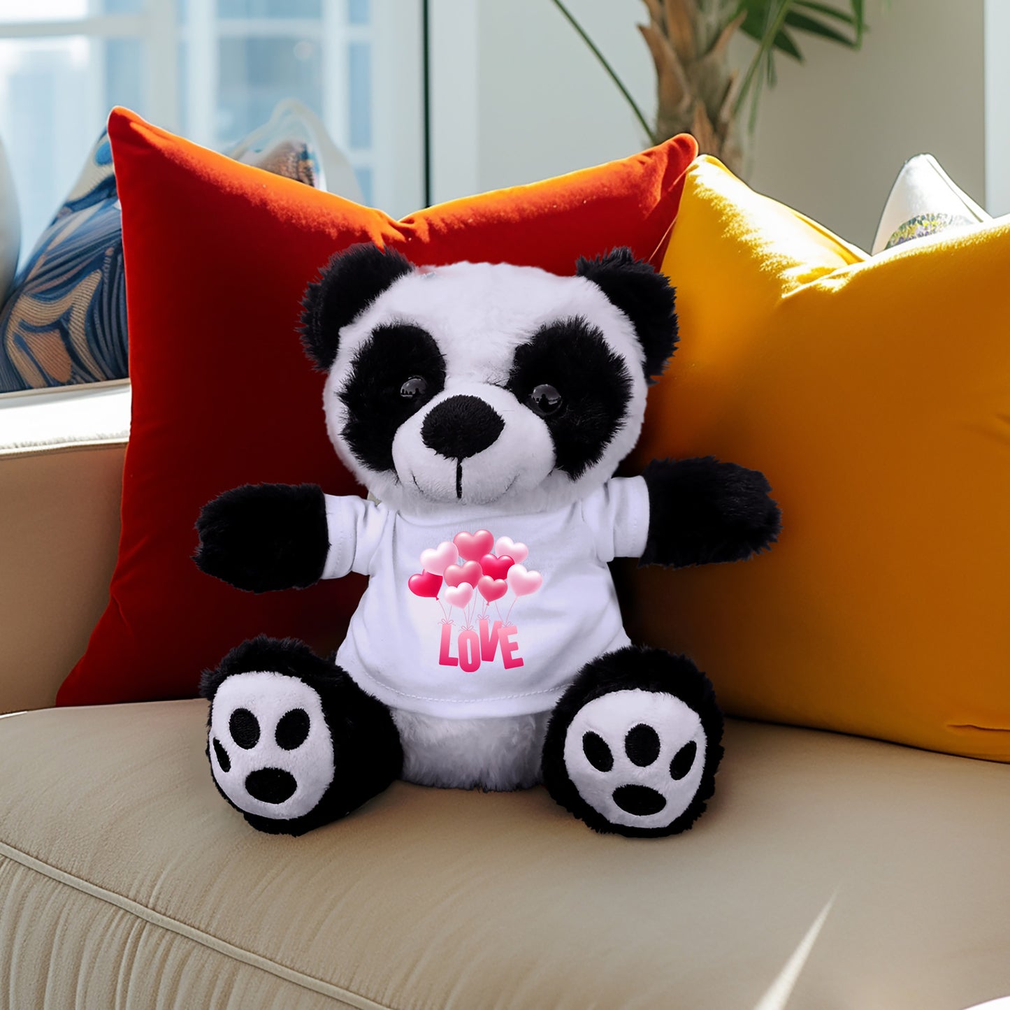 Love is in the Air - Plush Lamb, Panda, or Teddy Bear with Tee Shirt - Mallard Moon Gift Shop