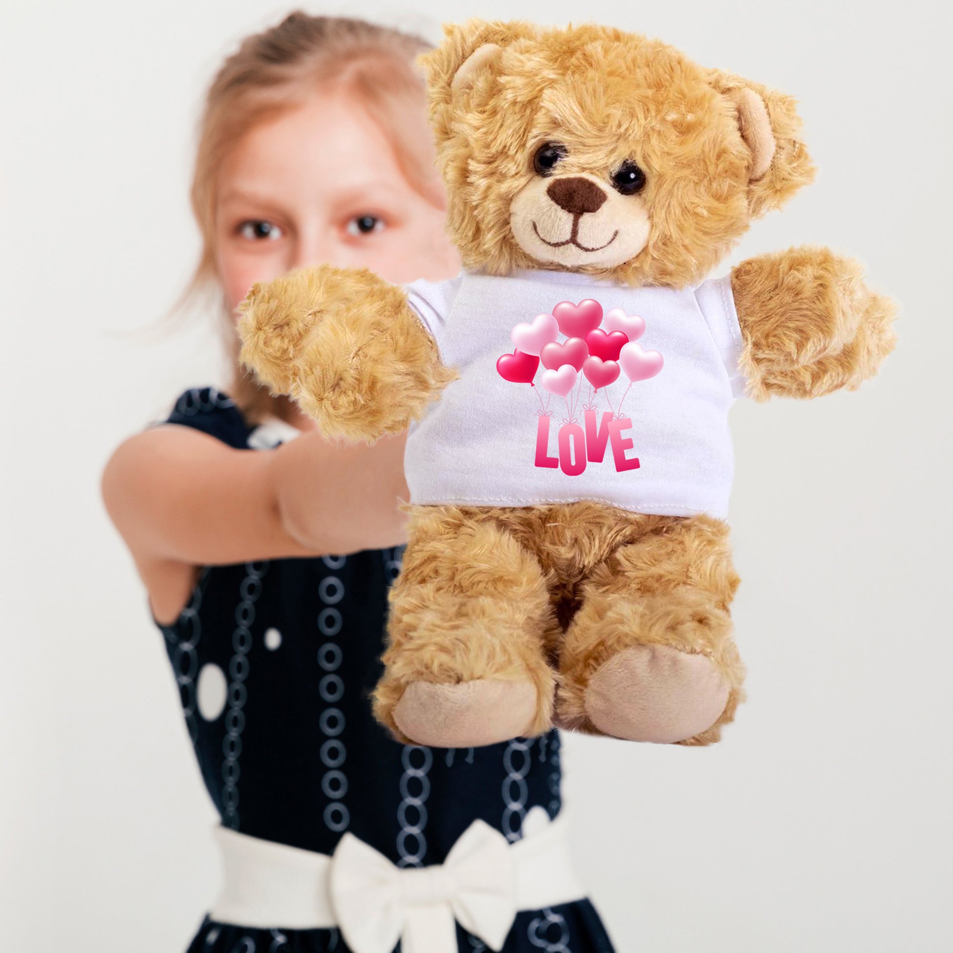 Love is in the Air - Plush Lamb, Panda, or Teddy Bear with Tee Shirt - Mallard Moon Gift Shop