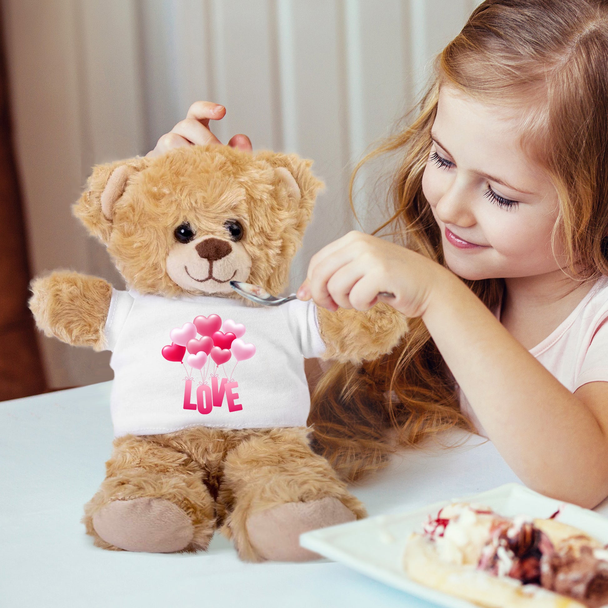 Love is in the Air - Plush Lamb, Panda, or Teddy Bear with Tee Shirt - Mallard Moon Gift Shop