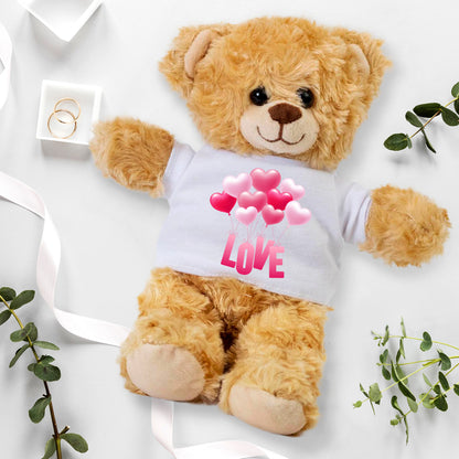 Love is in the Air - Plush Lamb, Panda, or Teddy Bear with Tee Shirt - Mallard Moon Gift Shop