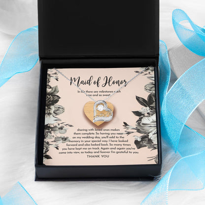 Maid of Honor Wedding Day Gift - My Wedding Day - Love Dancing Heart Pendant Necklace - Mallard Moon Gift Shop