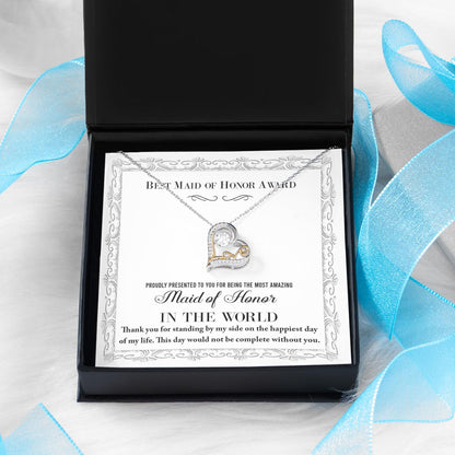 Maid of Honor Wedding Day Gift -Thank You Happiest Day Of My Life - Love Dancing Love Pendant Necklace - Mallard Moon Gift Shop