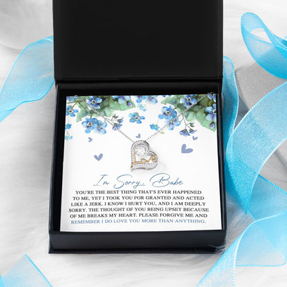 Apology Gift for Girlfriend, Wife, Soulmate - Sorry, More Than Anything - Love Dancing Heart Pendant Necklace - Mallard Moon Gift Shop