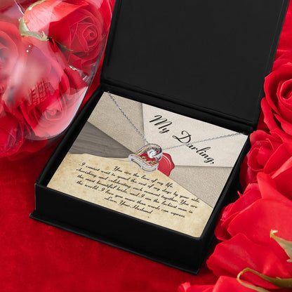 My Darling Bride Love of My Life Love Dancing Heart Pendant Necklace - Mallard Moon Gift Shop