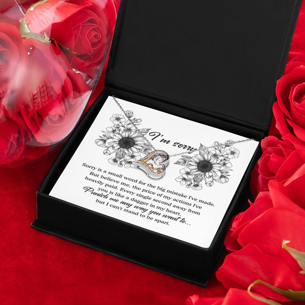 Apology Gift - Sorry is a Small Word for the Big Mistake - Love Dancing Heart Pendant Necklace - Mallard Moon Gift Shop