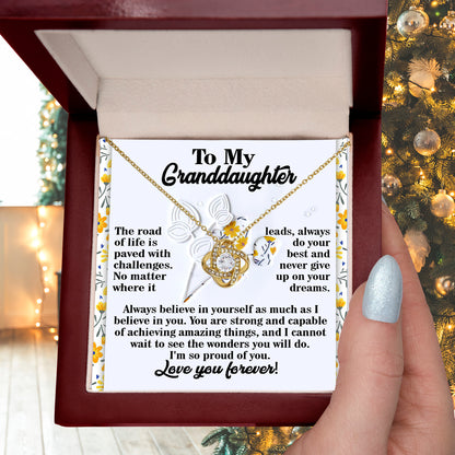 Gift for Granddaughter - On Your Dreams - Love Knot Pendant Necklace - Mallard Moon