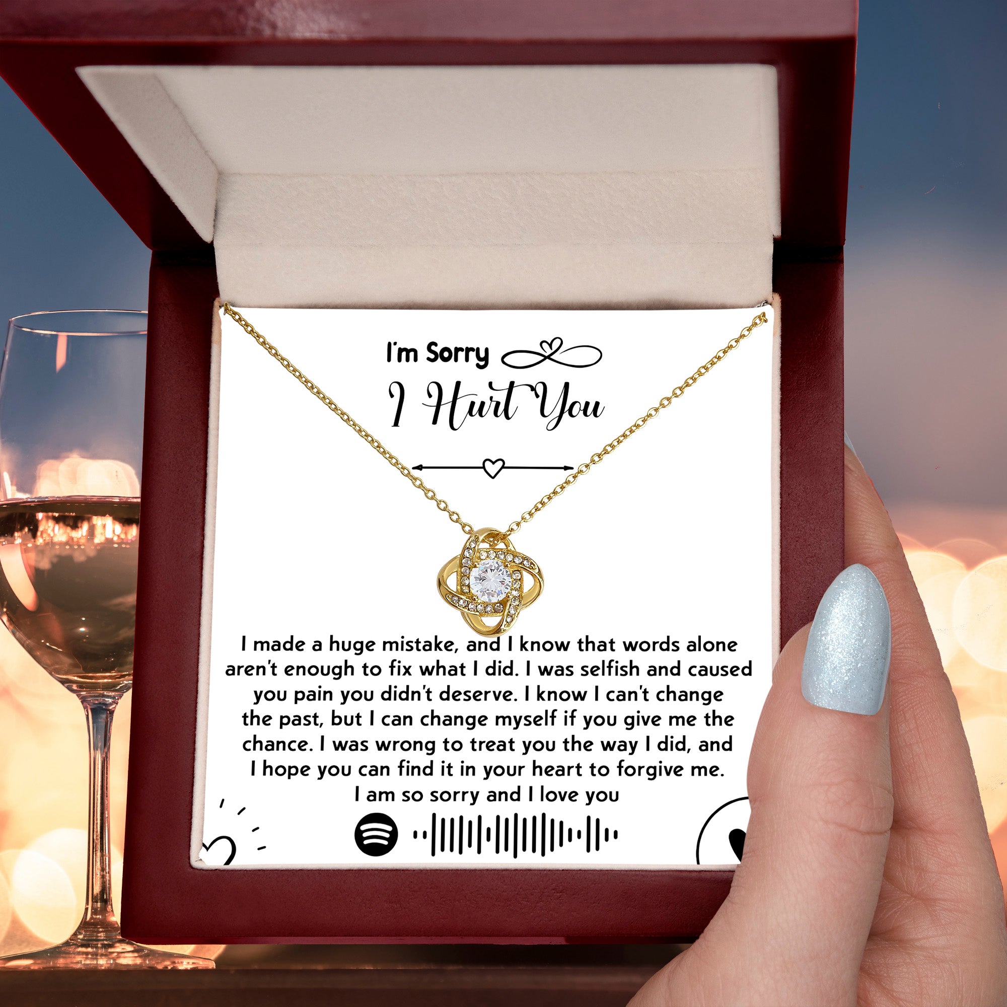 Apology Gift for Girlfriend, Wife, Soulmate - Sorry, You Didn't Deserve - Love Knot Pendant Necklace - Mallard Moon