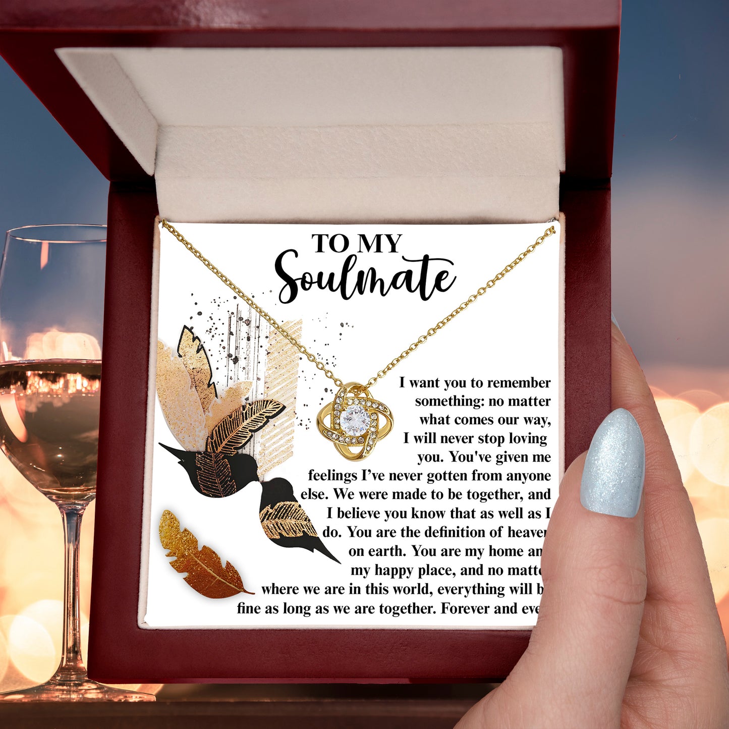 Gift for Soulmate - Given Me Feelings - Love Knot Pendant Necklace - Mallard Moon