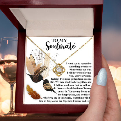 Gift for Soulmate - Given Me Feelings - Love Knot Pendant Necklace - Mallard Moon