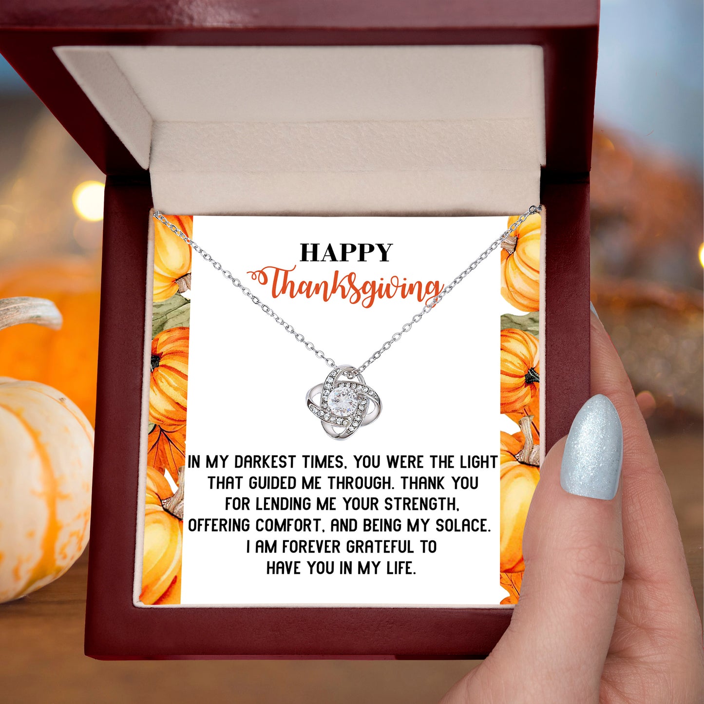 Gift for Thanksgiving - Guided Me Through - Love Knot Pendant Necklace - Mallard Moon