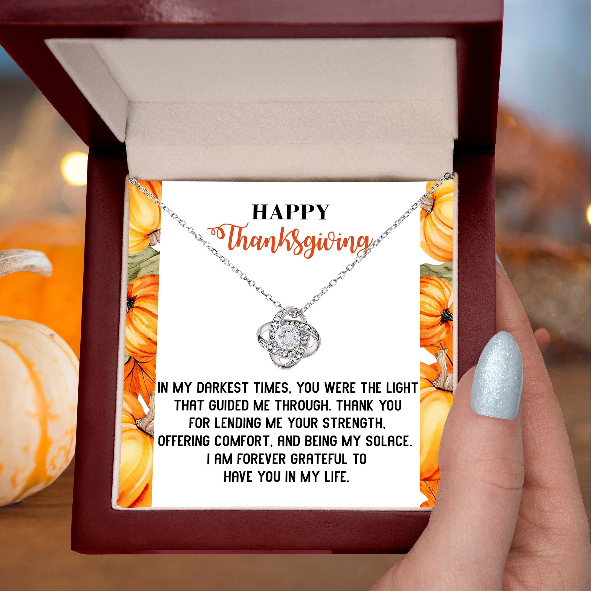 Gift for Thanksgiving - Guided Me Through - Love Knot Pendant Necklace - Mallard Moon