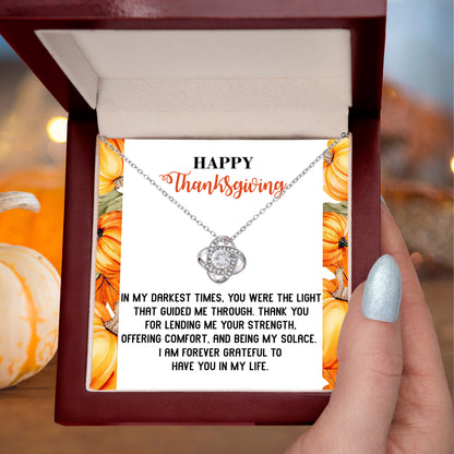 Gift for Thanksgiving - Guided Me Through - Love Knot Pendant Necklace - Mallard Moon