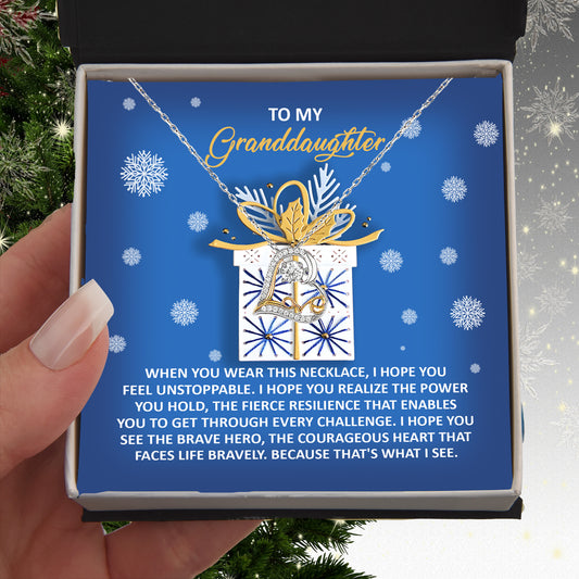 Gift for Granddaughter - Brave Hero - Love Dancing Heart Pendant Necklace - Mallard Moon