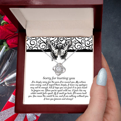 Apology Gift - Sorry for Hurting You - I am Nothing Without You - Love Knot Pendant Necklace - Mallard Moon