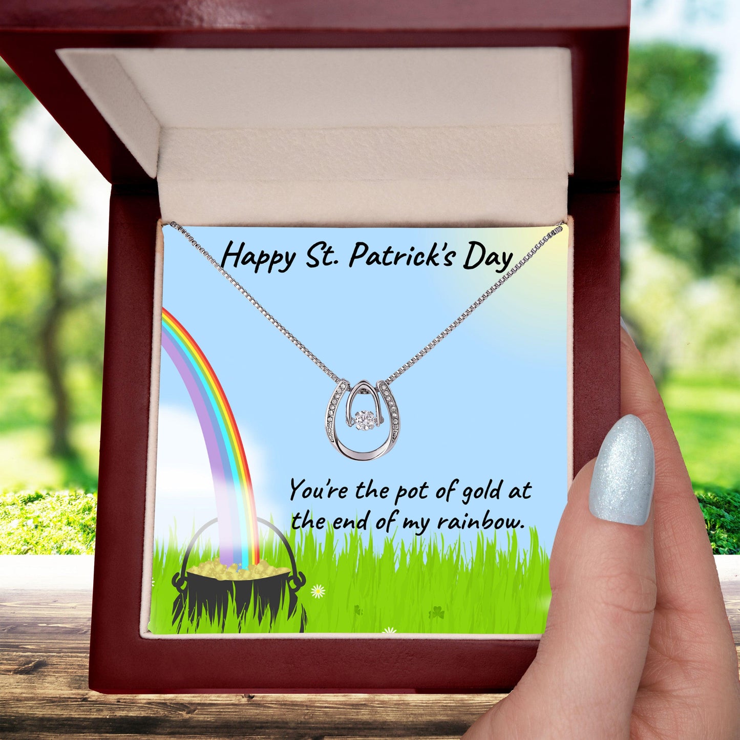 Happy St. Patrick's Day Gift - Pot of Gold - Lucky in Love Necklace - Mallard Moon Gift Shop
