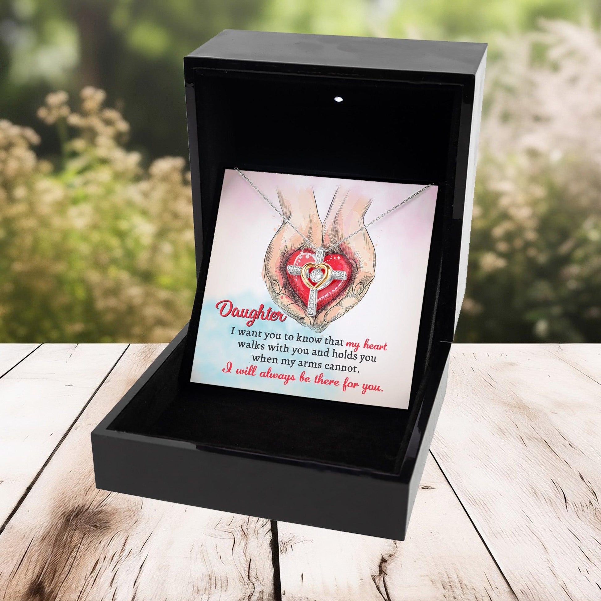 Gift for Daughter- I Will Always Be There Cross Pendant Necklace - Mallard Moon Gift Shop