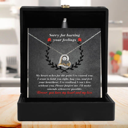 Apology Gift for Girlfriend, Wife, Soulmate - Sorry, Make Amends - Love Dancing Heart Pendant Necklace - Mallard Moon Gift Shop
