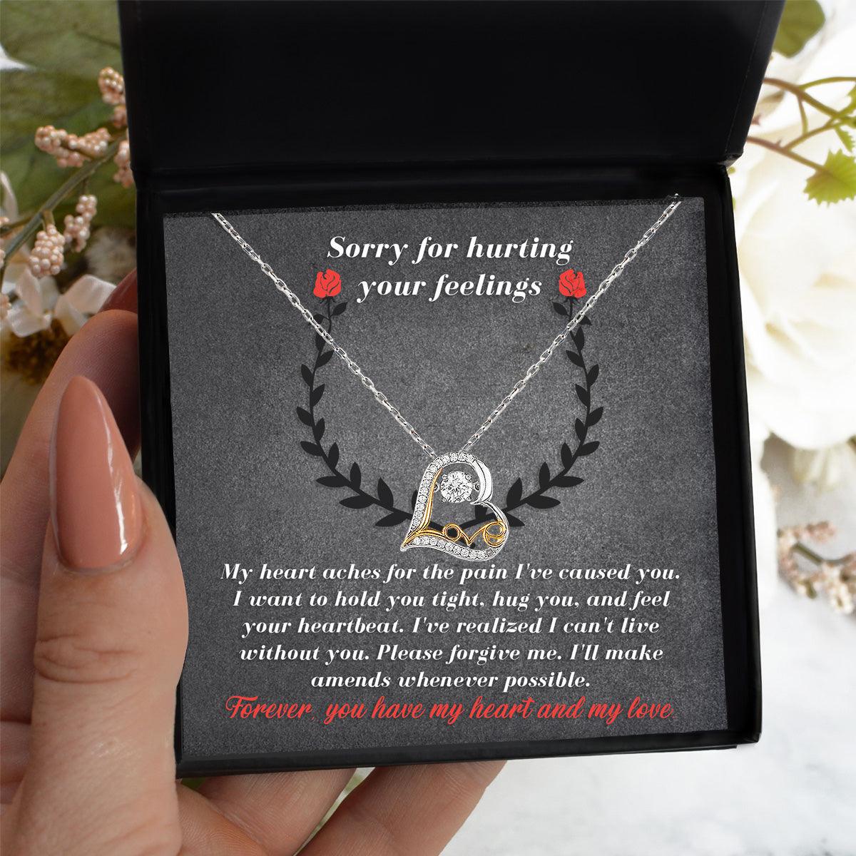Apology Gift for Girlfriend, Wife, Soulmate - Sorry, Make Amends - Love Dancing Heart Pendant Necklace - Mallard Moon Gift Shop