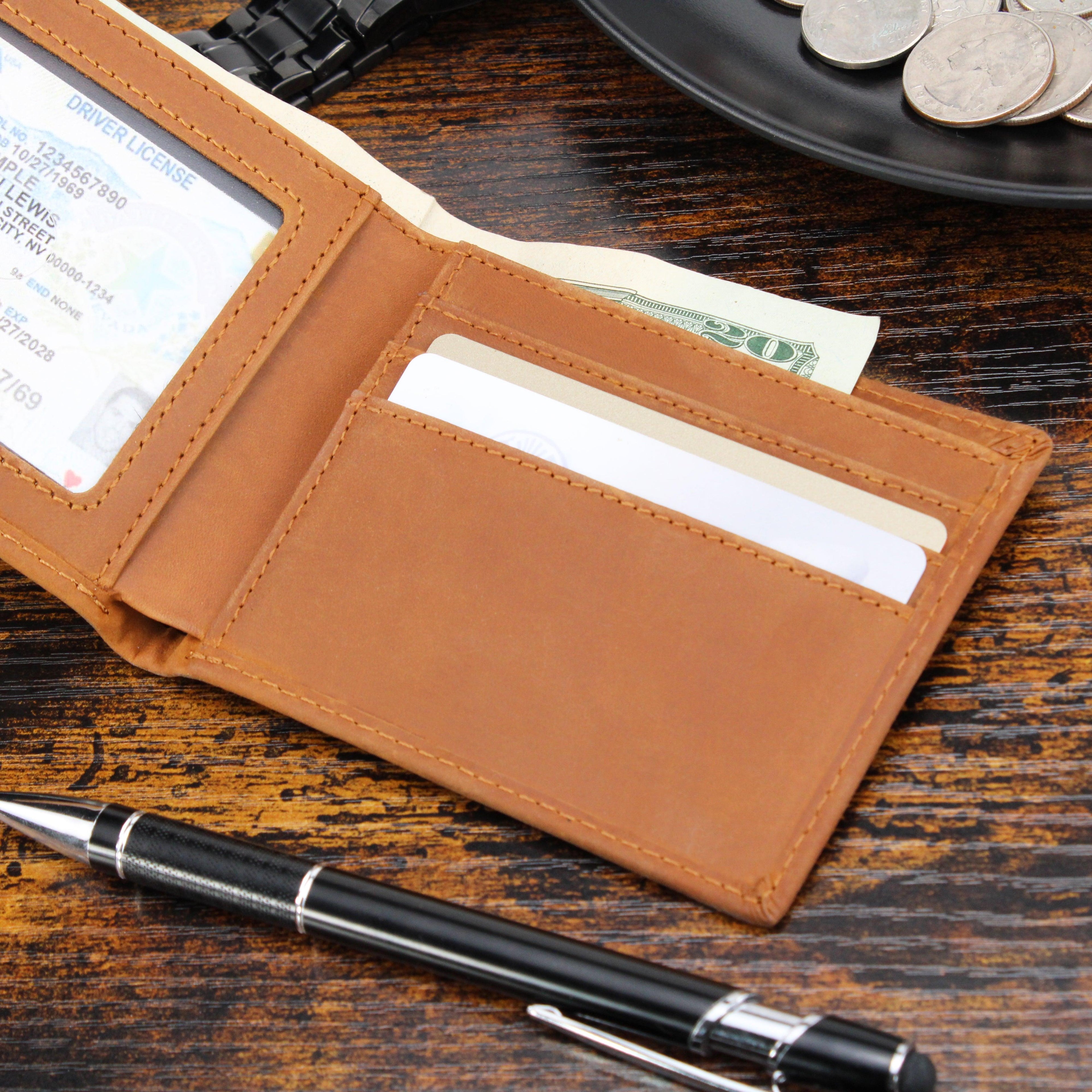 Male Graduation Personalized Graphic Leather Wallet - Mallard Moon Gift Shop