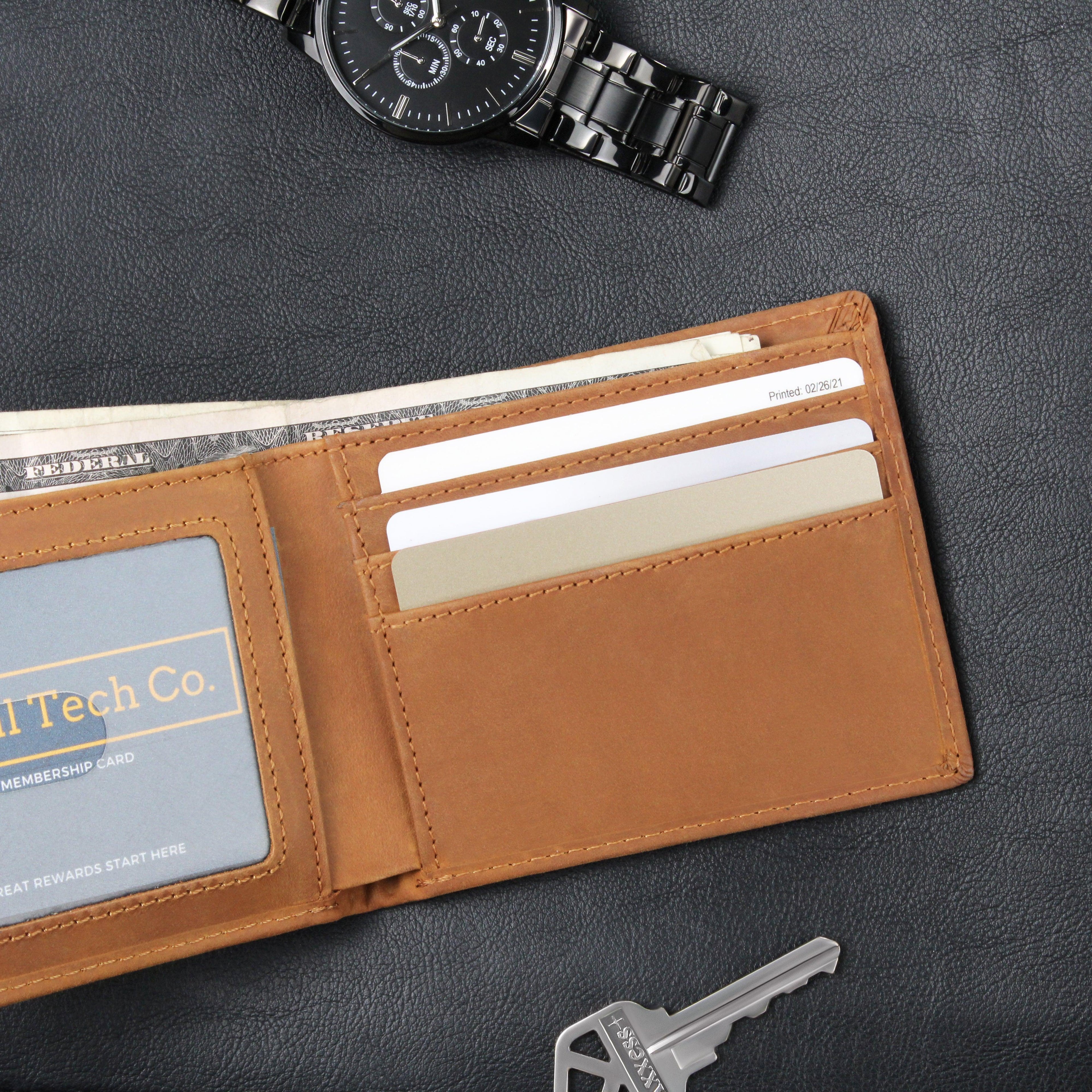 Male Graduation Personalized Graphic Leather Wallet - Mallard Moon Gift Shop