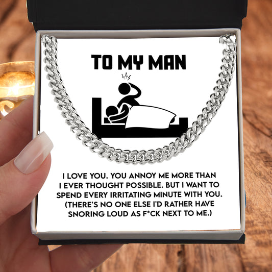 Gift for Husband, Boyfriend, or Soulmate - Cuban Chain Necklace with Funny 'To My Man' Message Card - Mallard Moon Gift Shop