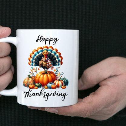 Happy Thanksgiving Ceramic Mug – Perfect for Holiday Cheer! - Mallard Moon Gift Shop
