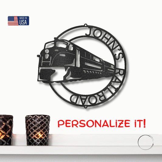 Train Ring Personalized Metal Art Steel Wall Sign - Mallard Moon Gift Shop