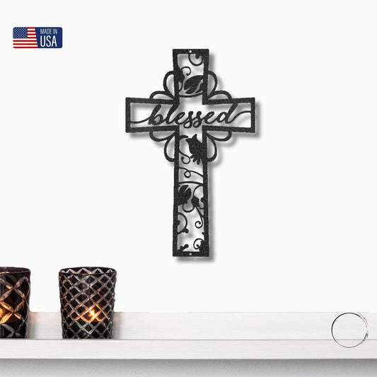 Blessed Cross Ornate Metal Wall Art - Mallard Moon Gift Shop
