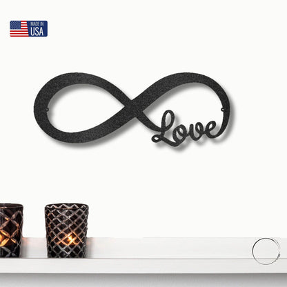 Infinite Love Steel Wall Sign Metal Art Valentine Wedding Anniversary Gift - Mallard Moon Gift Shop