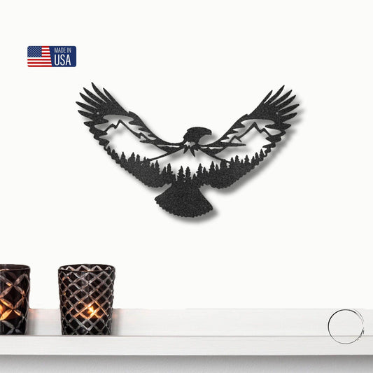 Eagle Scene Metal Art - Mallard Moon Gift Shop