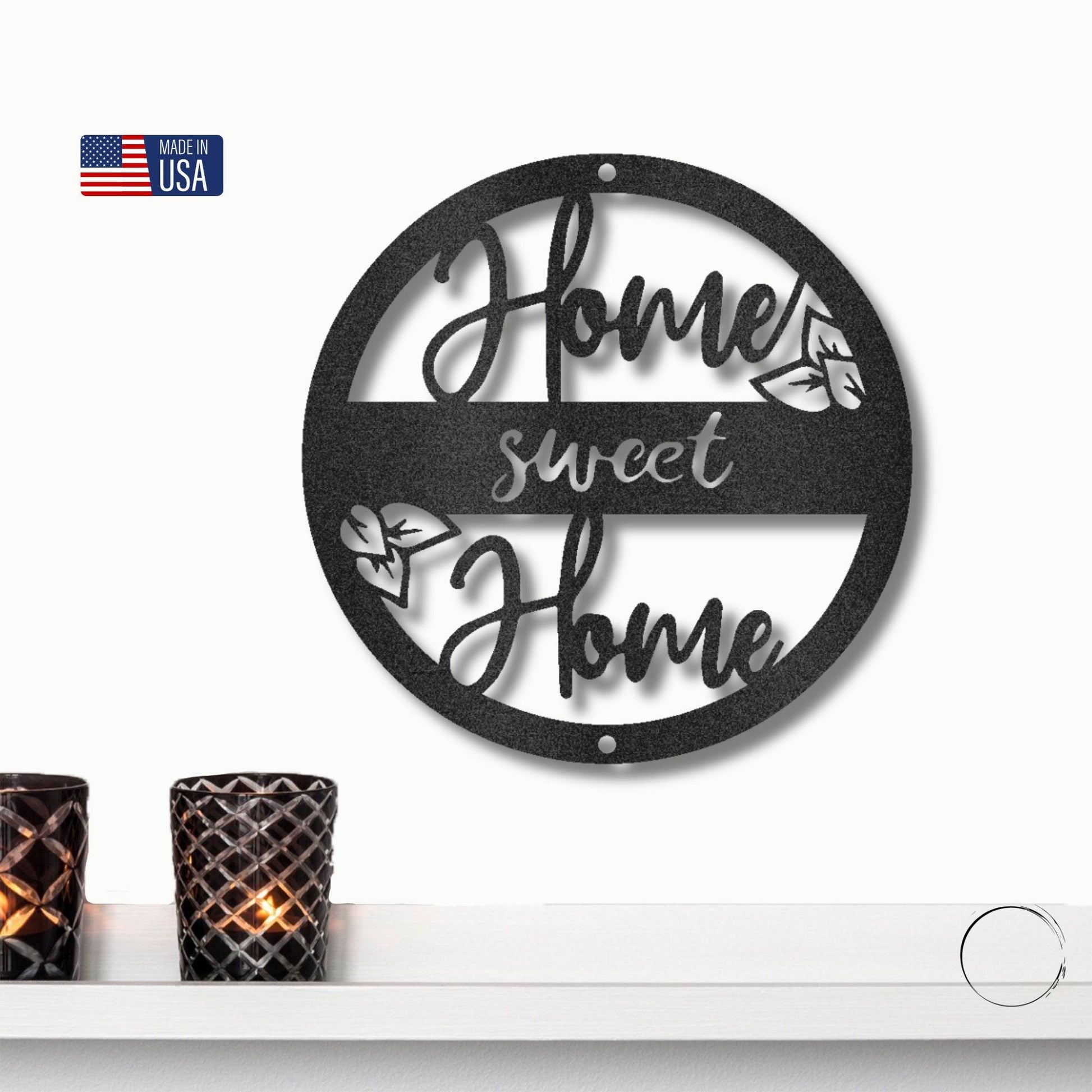 Home Sweet Home Metal Art Wall Sign - Mallard Moon Gift Shop
