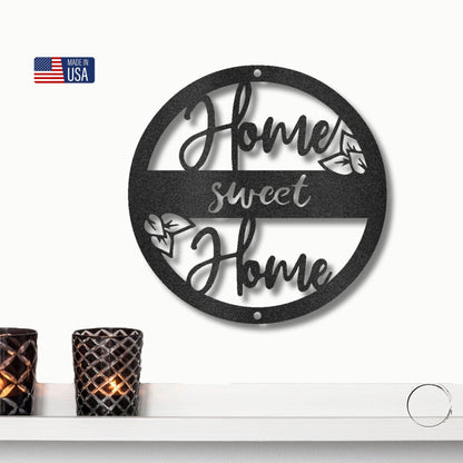 Home Sweet Home Metal Art Wall Sign - Mallard Moon Gift Shop