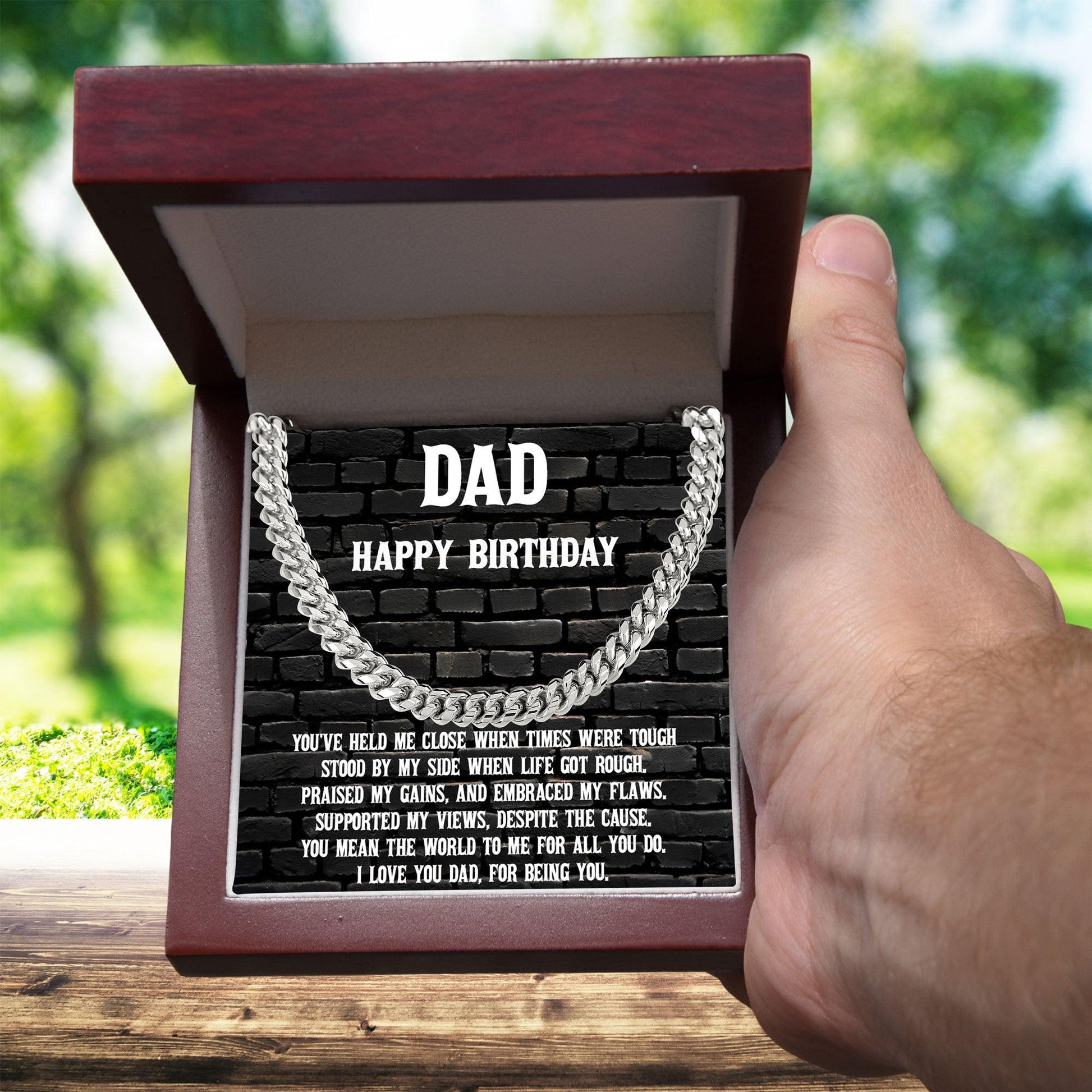 Dad Personalized Birthday, Father's Day, Christmas Gift Cuban Chain Necklace - Mallard Moon Gift Shop