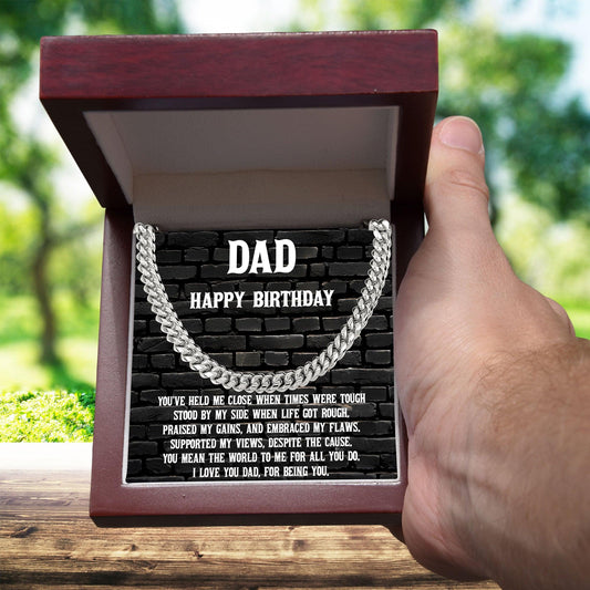 Dad Personalized Birthday, Father's Day, Christmas Gift Cuban Chain Necklace - Mallard Moon Gift Shop