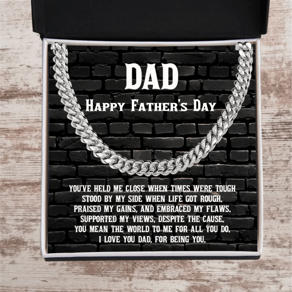 Dad Personalized Birthday, Father's Day, Christmas Gift Cuban Chain Necklace - Mallard Moon Gift Shop