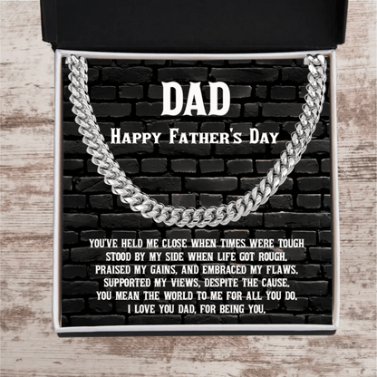 Dad Personalized Birthday, Father's Day, Christmas Gift Cuban Chain Necklace - Mallard Moon Gift Shop