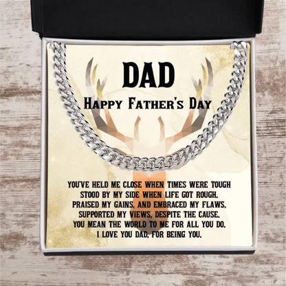 Dad Personalized Birthday, Father's Day, Christmas Gift Cuban Chain Necklace - Mallard Moon Gift Shop