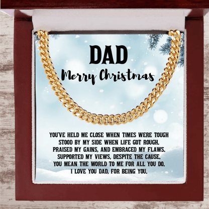 Dad Personalized Birthday, Father's Day, Christmas Gift Cuban Chain Necklace - Mallard Moon Gift Shop