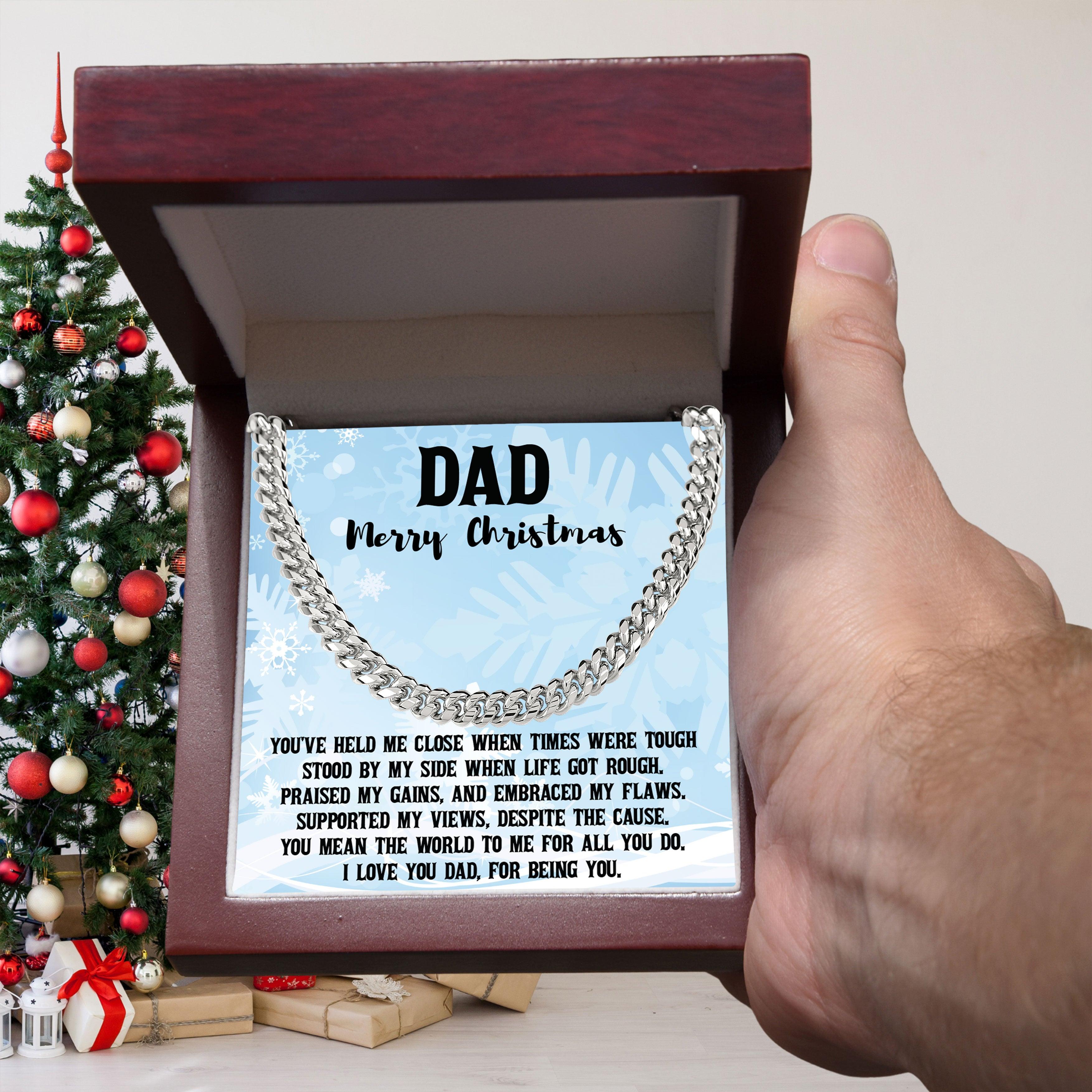 Dad Personalized Birthday, Father's Day, Christmas Gift Cuban Chain Necklace - Mallard Moon Gift Shop