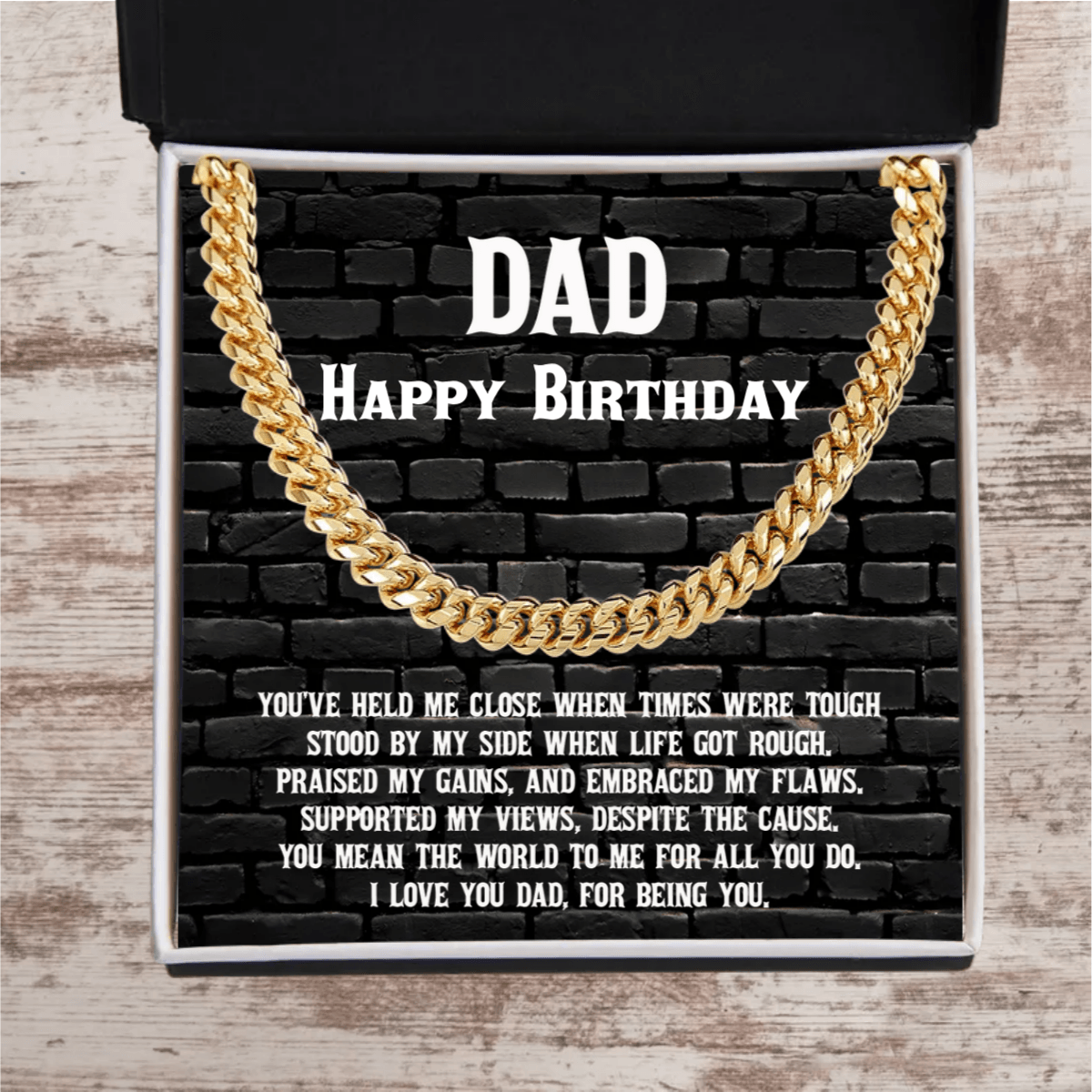 Dad Personalized Birthday, Father's Day, Christmas Gift Cuban Chain Necklace - Mallard Moon Gift Shop