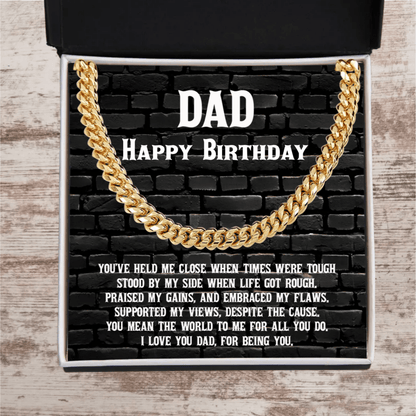 Dad Personalized Birthday, Father's Day, Christmas Gift Cuban Chain Necklace - Mallard Moon Gift Shop