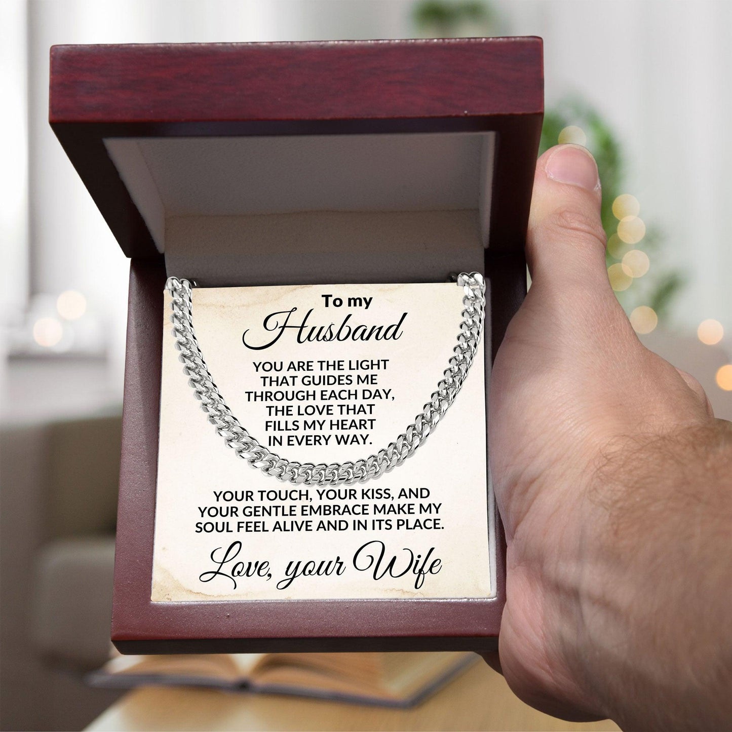 To My Husband - The Love That Fills My Heart - Cuban Link Necklace - Mallard Moon Gift Shop