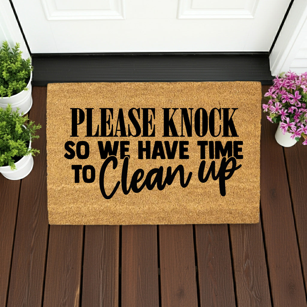 Funny Dog Lover Doormat – “No Need to Knock, We Know You Are Here – The Dogs” | Coir Welcome Mat for Pet Owners | Cute & Humorous Front Porch Décor - Mallard Moon