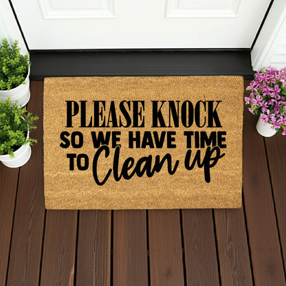 Funny Dog Lover Doormat – “No Need to Knock, We Know You Are Here – The Dogs” | Coir Welcome Mat for Pet Owners | Cute & Humorous Front Porch Décor - Mallard Moon