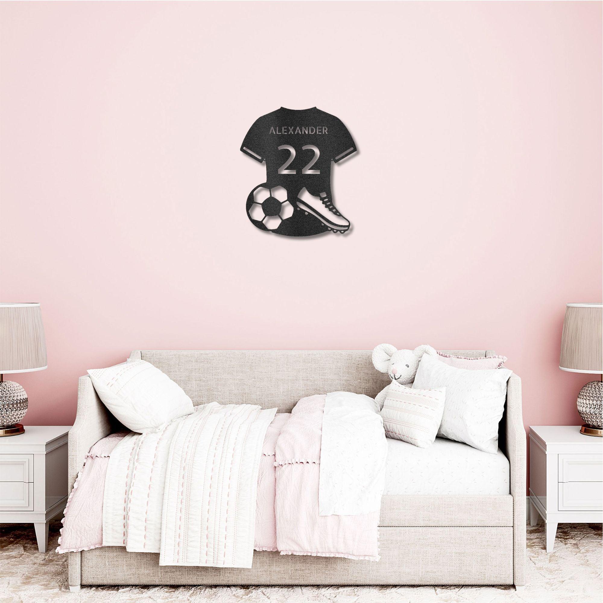 Soccer Jersey Monogram Custom Name Steel Sign Metal Wall Art - Mallard Moon Gift Shop